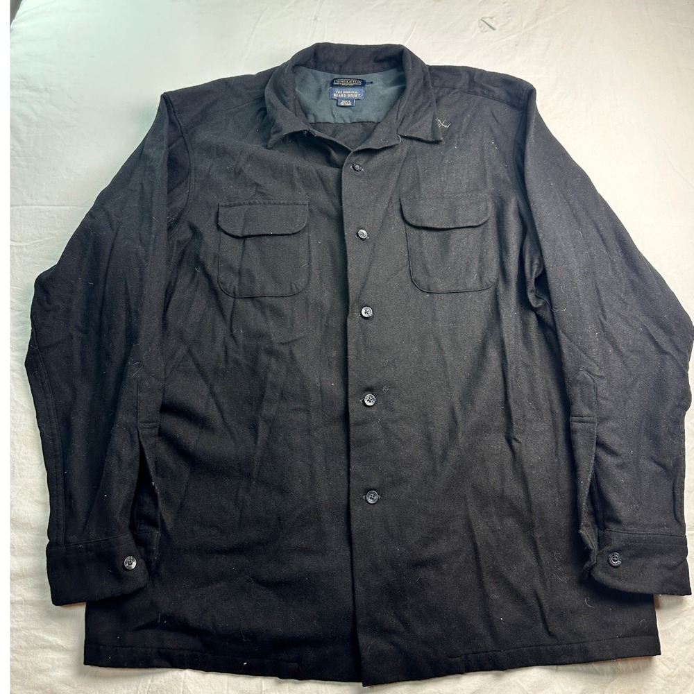 Vintage Pendleton The Original Board Shirt Black Wool XXL Mens Button Down